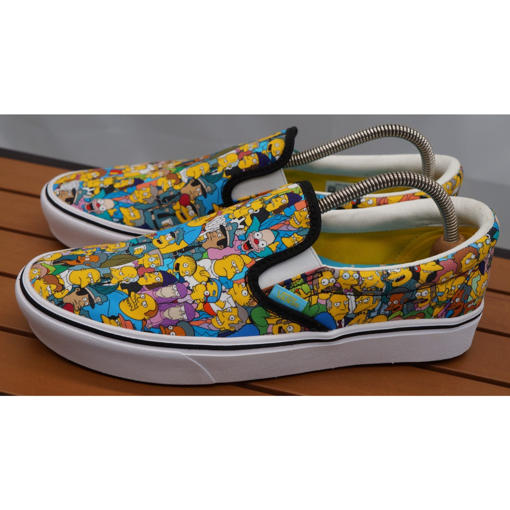 VANS X THE SIMPSONS SHOES MENS 9.5 SPRINGFIELD COLLAGE COMFYCUSH CLASSIC SLIP-ON - Picture 4 of 14